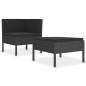 Preview:  2-tlg. Garten-Lounge-Set mit Auflagen Poly Rattan Schwarz