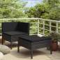 Preview:  2-tlg. Garten-Lounge-Set mit Auflagen Poly Rattan Schwarz