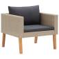 Preview:  1-Sitzer-Gartensofa mit Auflagen Poly Rattan Beige