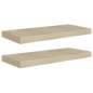 Preview:  Schwebende Wandregale 2 Stk. Eichefarben 60x23,5x3,8cm MDF