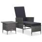 Preview:  2-tlg. Garten-Lounge-Set mit Kissen Poly Rattan Grau