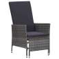 Preview:  2-tlg. Garten-Lounge-Set mit Kissen Poly Rattan Grau