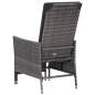 Preview:  2-tlg. Garten-Lounge-Set mit Kissen Poly Rattan Grau