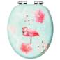 Preview:  Toilettensitze Soft-Close-Deckel 2 Stk. MDF Flamingo-Design 