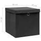 Preview: 325188  Storage Boxes with Covers 4 pcs 28x28x28 cm Black