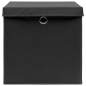 Preview: 325190  Storage Boxes with Covers 10 pcs 28x28x28 cm Black