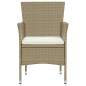 Preview: Garten-Essstühle 4 Stk. Poly Rattan Beige