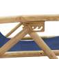 Preview:  Relaxstuhl Verstellbar Marineblau Bambus und Stoff