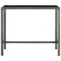 Preview:  Garten-Bartisch Grau 130x60x110 cm Poly Rattan und Glas