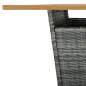 Preview:  Bartisch Grau 80x80x110 cm Poly Rattan und Massivholz Akazie