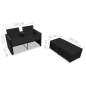 Preview: 3-tlg. Garten-Lounge-Set mit Auflagen Poly Rattan Schwarz