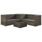 Preview:  4-tlg. Garten-Lounge-Set mit Kissen Poly Rattan Grau