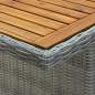 Preview:  Gartentisch Hellgrau Poly Rattan und Akazie Massivholz