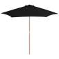 Preview:  Sonnenschirm mit Holzmast Schwarz 270 cm