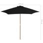 Preview:  Sonnenschirm mit Holzmast Schwarz 270 cm