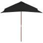 Preview:  Sonnenschirm mit Holzmast Schwarz 150x200 cm