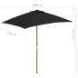 Preview:  Sonnenschirm mit Holzmast Schwarz 150x200 cm