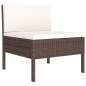 Preview:  6-tlg. Garten-Lounge-Set mit Auflagen Poly Rattan Braun