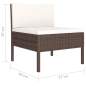 Preview:  6-tlg. Garten-Lounge-Set mit Auflagen Poly Rattan Braun