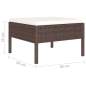 Preview:  6-tlg. Garten-Lounge-Set mit Auflagen Poly Rattan Braun