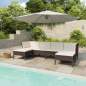 Preview:  6-tlg. Garten-Lounge-Set mit Auflagen Poly Rattan Braun