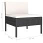 Preview:  6-tlg. Garten-Lounge-Set mit Auflagen Poly Rattan Schwarz