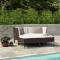 Preview:  4-tlg. Garten-Lounge-Set mit Auflagen Poly Rattan Braun