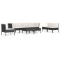 Preview:  9-tlg. Garten-Lounge-Set mit Auflagen Poly Rattan Schwarz