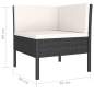 Preview:  9-tlg. Garten-Lounge-Set mit Auflagen Poly Rattan Schwarz