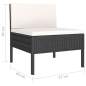 Preview:  9-tlg. Garten-Lounge-Set mit Auflagen Poly Rattan Schwarz
