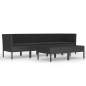 Preview:  6-tlg. Garten-Lounge-Set mit Auflagen Poly Rattan Schwarz