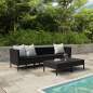 Preview:  6-tlg. Garten-Lounge-Set mit Auflagen Poly Rattan Schwarz