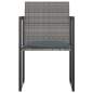 Preview:  7-tlg. Garten-Essgruppe mit Kissen Poly Rattan Grau