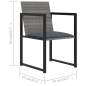 Preview:  7-tlg. Garten-Essgruppe mit Kissen Poly Rattan Grau