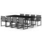 Preview:  9-tlg. Garten-Essgruppe mit Kissen Poly Rattan Grau