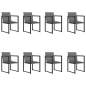 Preview:  9-tlg. Garten-Essgruppe mit Kissen Poly Rattan Grau