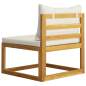Preview:  3-Sitzer-Gartensofa mit Auflage Creme Akazie Massivholz