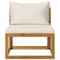 Preview:  6-tlg. Garten-Lounge-Set mit Auflagen Creme Massivholz Akazie