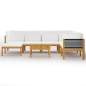 Preview:  8-tlg. Garten-Lounge-Set mit Kissen Cremeweiß Massivholz Akazie