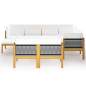 Preview:  10-tlg. Garten-Lounge-Set mit Kissen Cremeweiß Massivholz Akazie