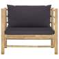 Preview:  7-tlg. Garten-Lounge-Set mit Dunkelgrauen Kissen Bambus