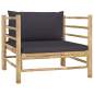Preview:  7-tlg. Garten-Lounge-Set mit Dunkelgrauen Kissen Bambus