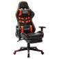 Preview:  Gaming-Stuhl mit Fußstütze Schwarz und Orange Kunstleder