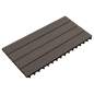 Preview:  Terrassenfliesen 6 Stk. WPC 60x30 cm 1,08 m² Dunkelbraun  