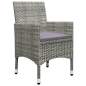 Preview:  3-tlg. Bistro-Set Poly Rattan und Hartglas Grau