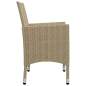 Preview:  3-tlg. Bistro-Set Poly Rattan und Hartglas Beige