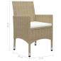 Preview:  3-tlg. Bistro-Set Poly Rattan und Hartglas Beige