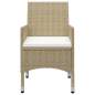 Preview:  3-tlg. Bistro-Set Poly Rattan und Hartglas Beige