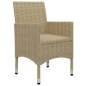 Preview:  3-tlg. Bistro-Set Poly Rattan und Hartglas Beige