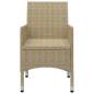 Preview:  3-tlg. Bistro-Set Poly Rattan und Hartglas Beige